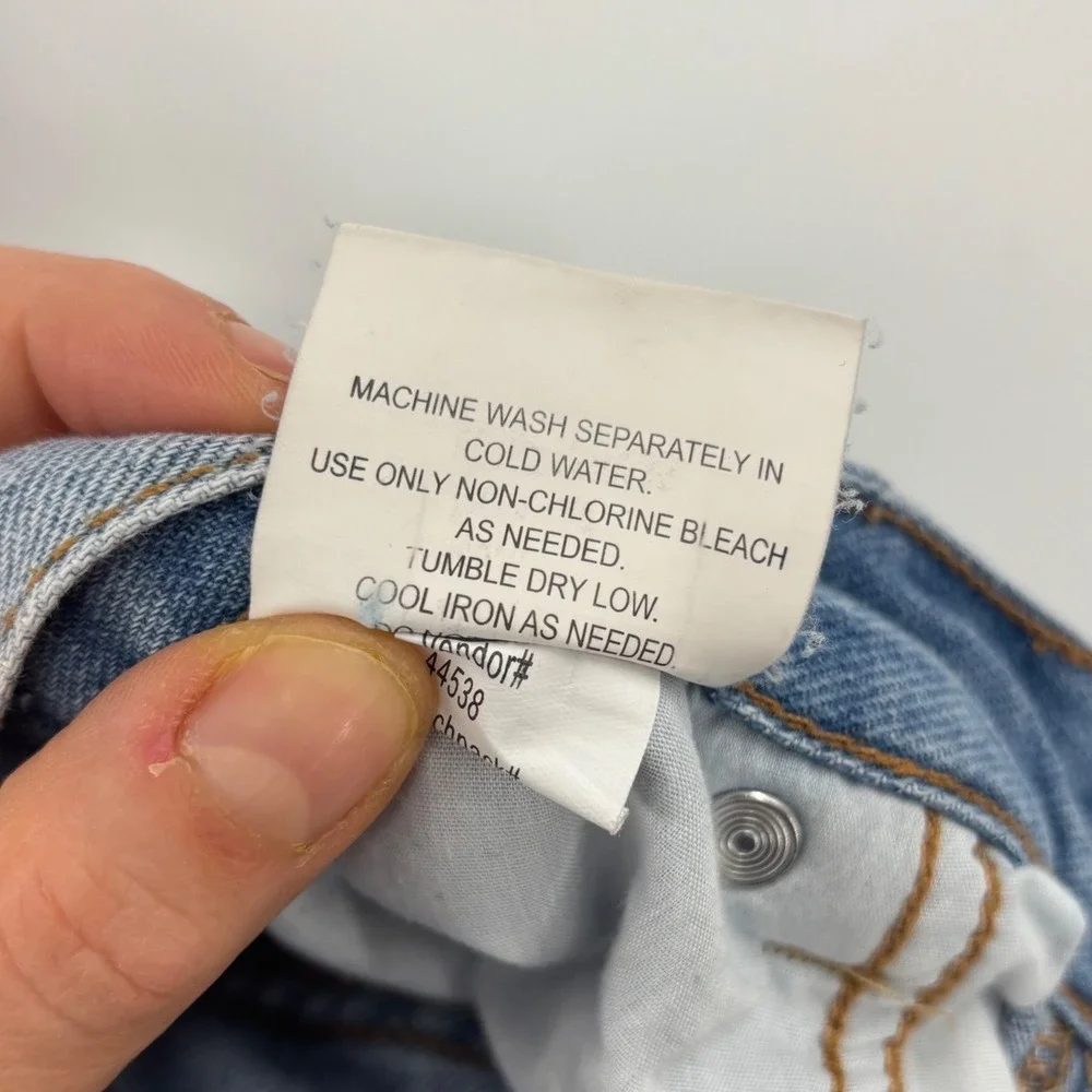 Brandy‎ Melville Distressed Jeans Womens 25 Light Wash Button Fly Boho 90s Y2K
